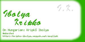 ibolya kripko business card
